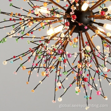 Nordic Pendant Light SK-2831 colorful beaded dandelion decorative chandelier Factory